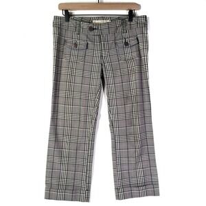 Hollister Y2K Plaid Capris 7 Grey Tan‎ Crops Cuffed 90s